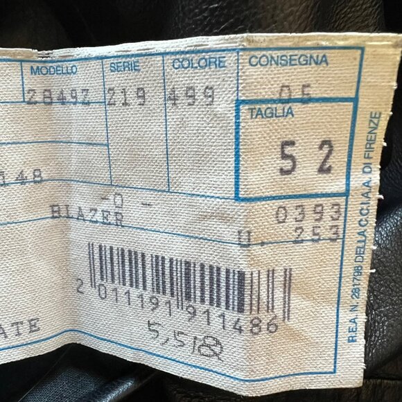 Fratelli Rossetti Mens Size 52 Black 100% Leather Single Breasted Blazer Jacket - Picture 10 of 16